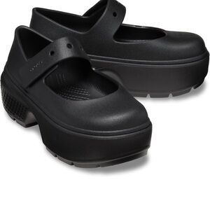 Black Mary Jane Platform Crocs